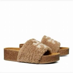 Tory Burch shearling Flatform Cork